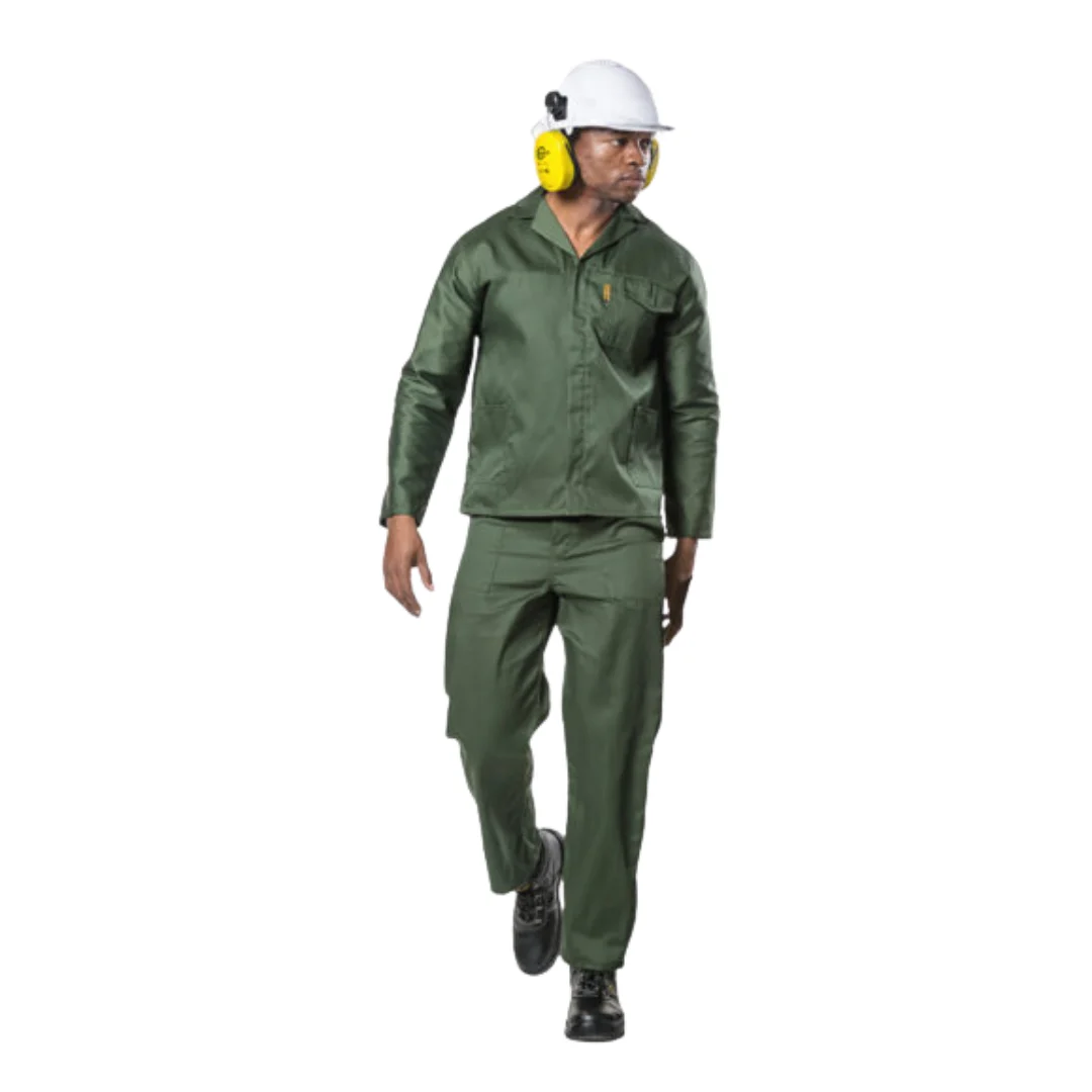 Poly Cotton Olive Green Conti Suits Acid Resistance