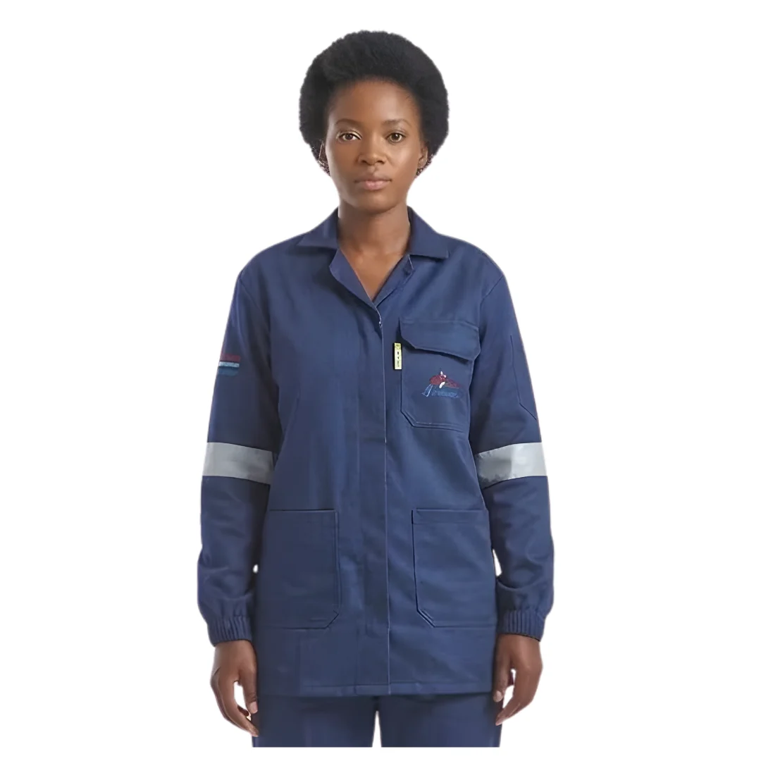 D59 Navy Blue Flame & Acid Ladies Jacket Reflective Tape
