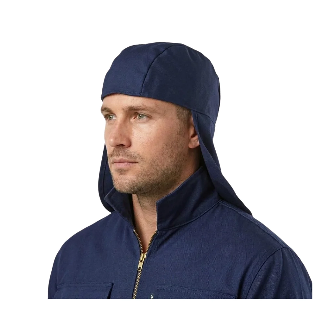 Navy Blue Flame & Acid 3 Panel Welders Skull Cap