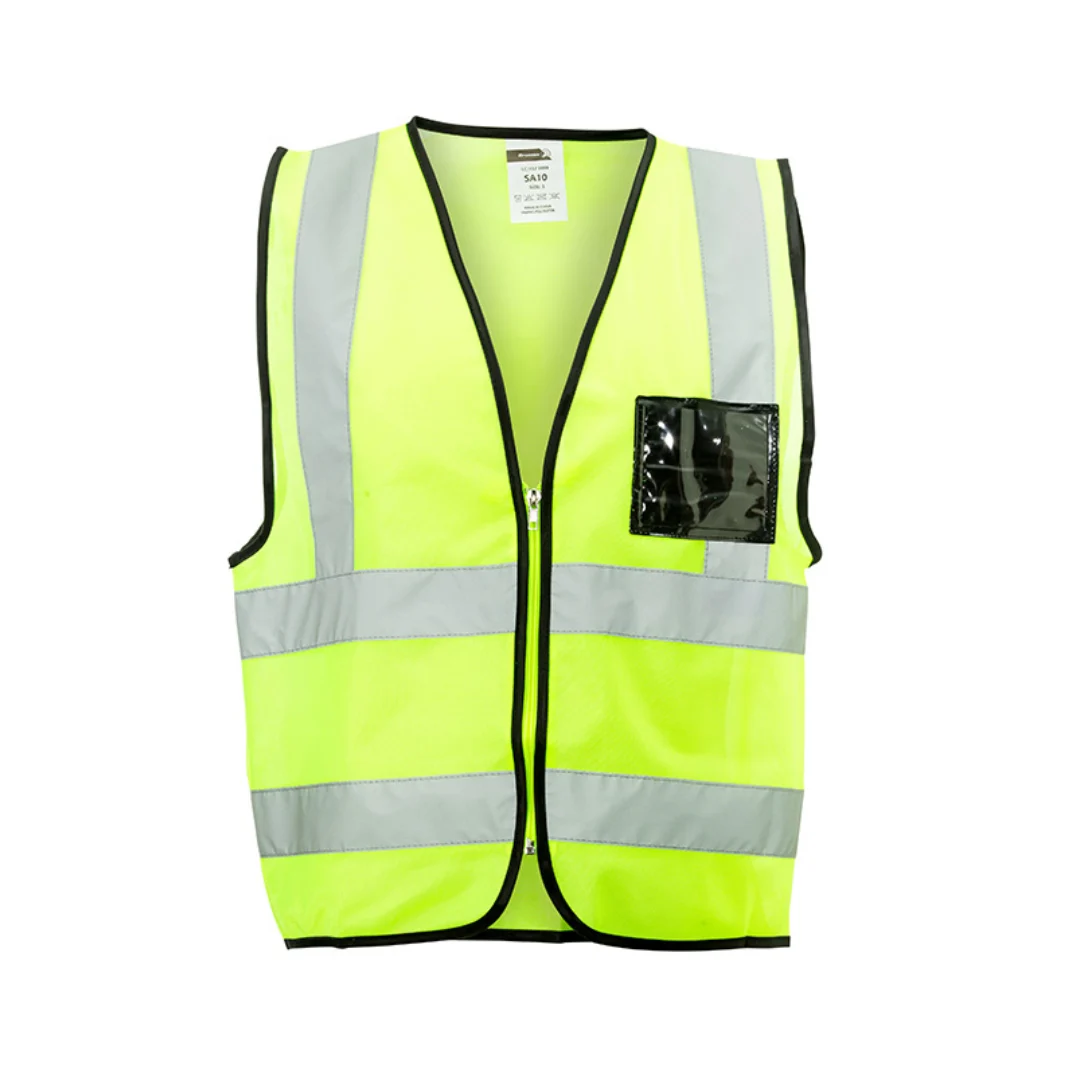 Lime Reflective Vest Zip ID Pouch
