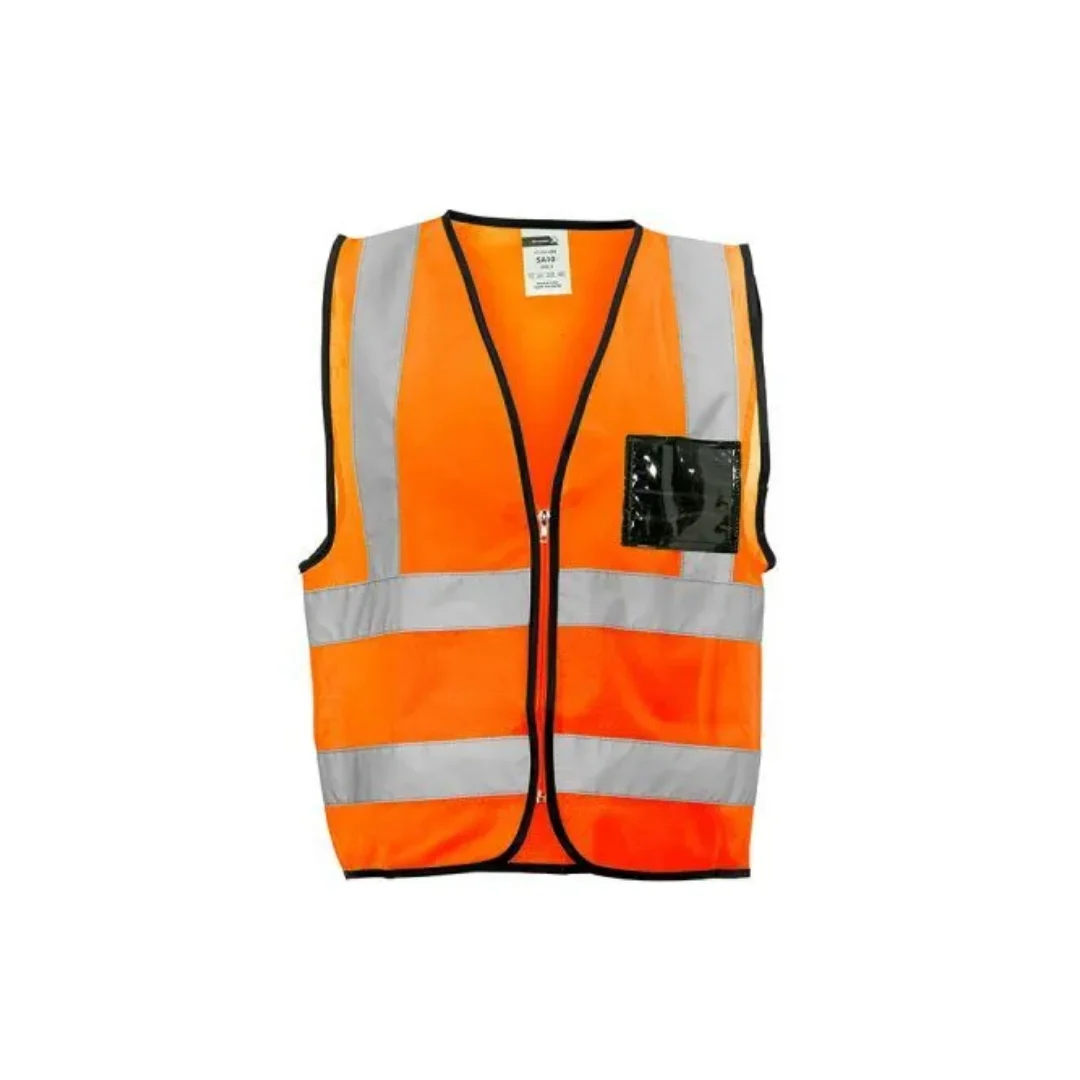 Orange Reflective Vest Zip ID Pouch