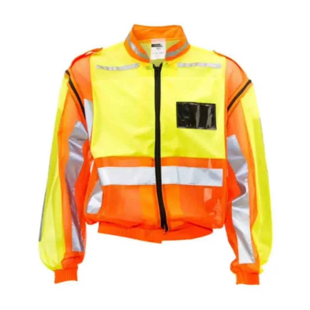 Lime/Orange Traffic Reflective Vest ID Detach Sleeve