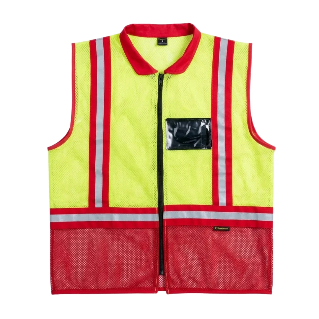 Yellow/Red Reflective Vest Zip ID
