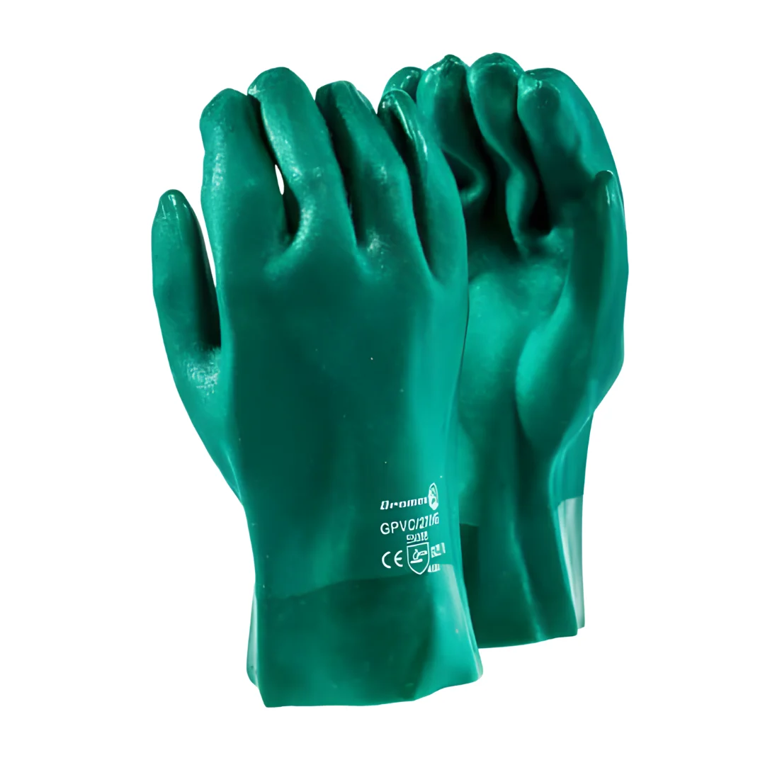 Green Textured PVC Open Cuff 27cm Wrist Length