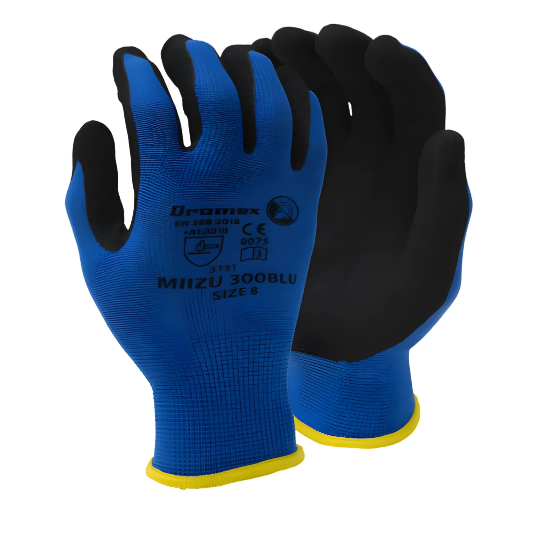 MIIZU 300 Blue/Hi Viz Coated Glove