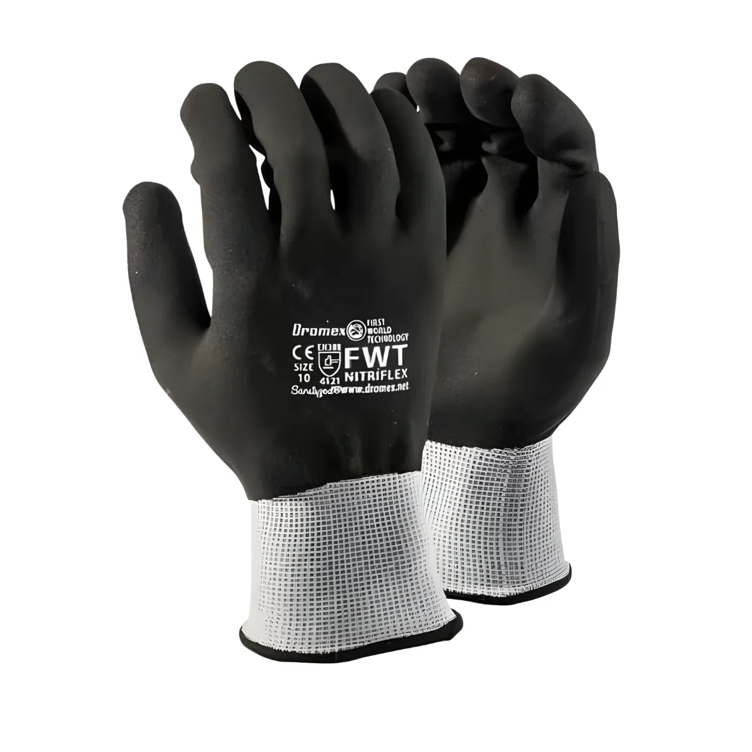 Dromex Black Sanitized Full Nitrile Coated