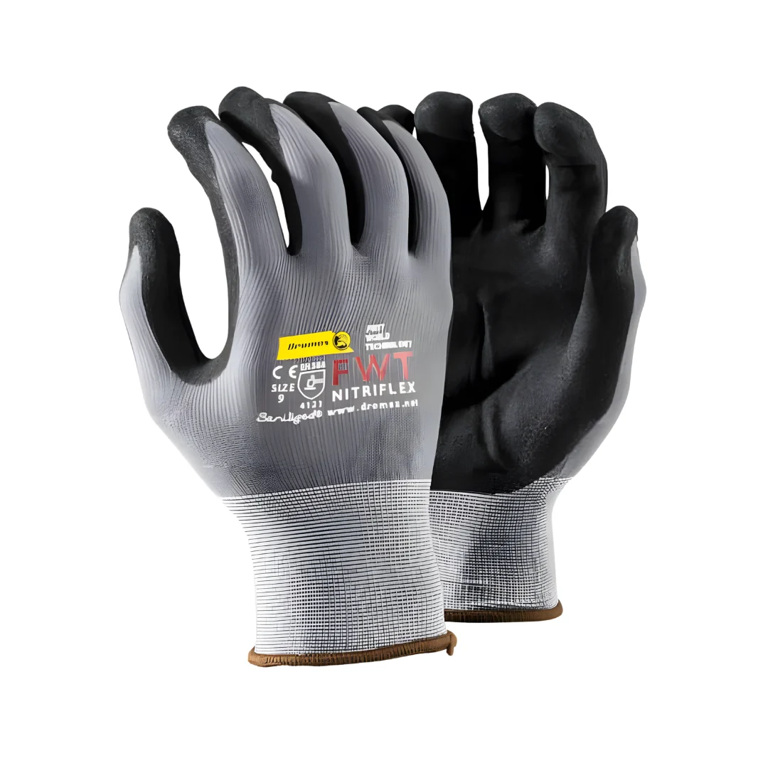 Black Sanitized Palm Nitrile Coated