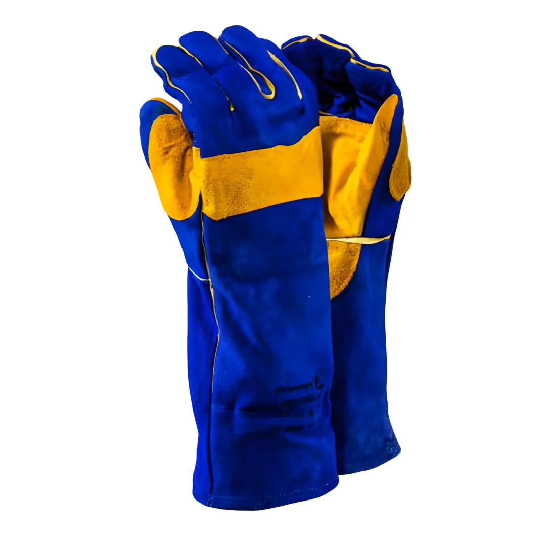 Weld Blue Leather Gloves